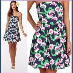 Lilly Pulitzer LOTTIE YUM YUM Navy, Green, Pink Floral Print Dress 4